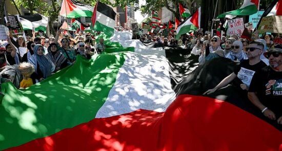 تظاهرات باشنده گان آسترالیا علیه جنایات حکومت نامشروع اسراییل