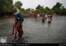 لحظات وحشتناک عبور مسلمانان روهینگیا از رودخانه (10)