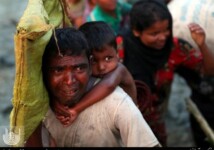 لحظات وحشتناک عبور مسلمانان روهینگیا از رودخانه (4)