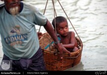 لحظات وحشتناک عبور مسلمانان روهینگیا از رودخانه (7)