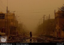 A sandstorm in Baghdad, Iraq