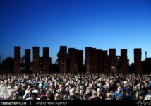 Crowds gather in front of the Australian Memorial during the Anzac Day dawn service at Pukeahu National War Memorial Park in Wellington, New Zealand.
