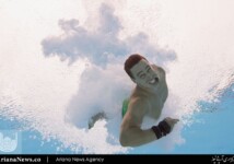 Declan Stacey of Australia competes in the men’s diving 10m platform preliminary. Stacey would eventually claim seventh.