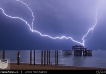 Summer lightning storm over Brighton’s West Pier