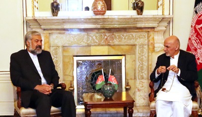 دیدار رئیس جمهور احمدزی با معاون وزیر خارجۀ ایران