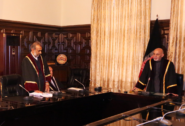 اجرای مراسم تحلیف قضاوتوال عبدالحسیب احدی با حضور رییس جمهور